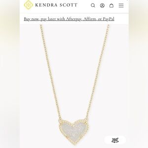 Kendra Scott Ari Heart Gold Pendant Necklace in Iridescent Drusy